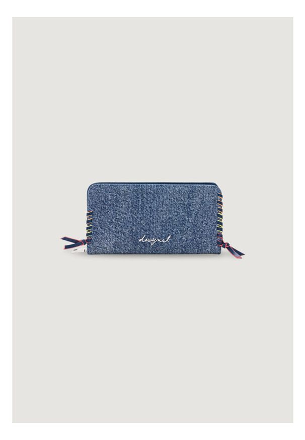 Desigual Portfel 26SAYD05 Niebieski. Kolor: niebieski. Materiał: materiał