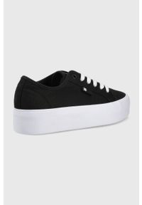 DC tenisówki damskie kolor czarny. Nosek buta: okrągły. Zapięcie: sznurówki. Kolor: czarny. Materiał: materiał, guma #5