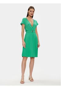 Liu Jo Sukienka codzienna VA4112 JS360 Zielony Regular Fit. Okazja: na co dzień. Kolor: zielony. Materiał: wiskoza. Typ sukienki: proste. Styl: casual #4