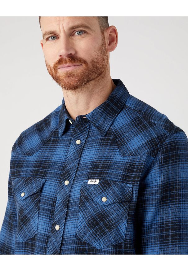 Wrangler - WRANGLER MĘSKA KOSZULA LS WESTERN SHIRT FEDERAL BLUE 112341162 W556015591