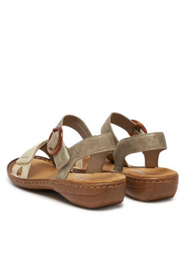 Rieker Sandały 608Z3-60 Beżowy. Kolor: beżowy. Materiał: syntetyk