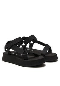 Calvin Klein Jeans Sandały Sandal Velcro Webbing In Mtl YW0YW01480 Czarny. Kolor: czarny. Materiał: materiał #6
