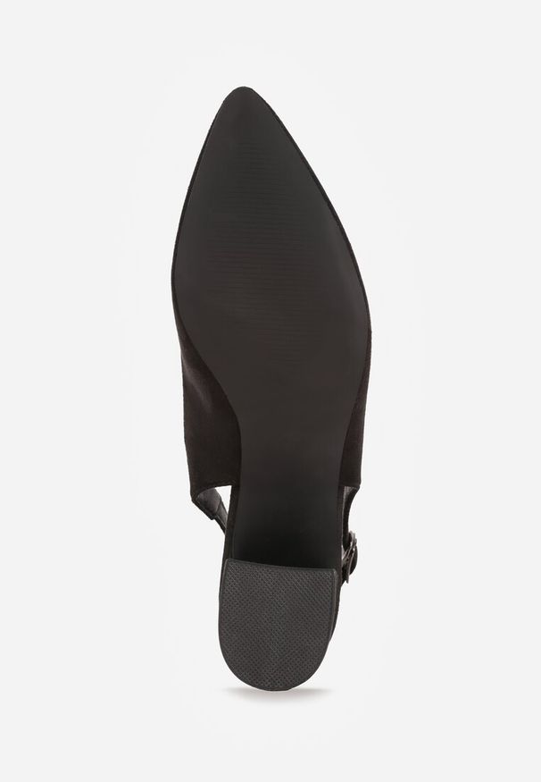 Renee - Czarne Sandały Vices na Słupku Slingback ze Skórzaną Wkładką Ciaravien. Okazja: na co dzień. Zapięcie: sprzączka. Kolor: czarny. Materiał: skóra. Obcas: na słupku. Styl: elegancki, klasyczny, casual