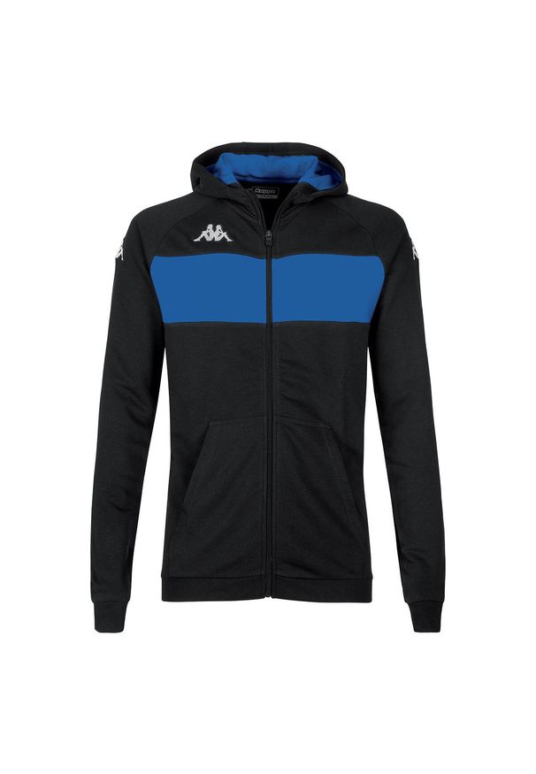 Bluza z kapturem dla dzieci Kappa Dacciozi. Typ kołnierza: kaptur. Kolor: czarny, niebieski, wielokolorowy. Materiał: poliester, bawełna. Sport: joga i pilates