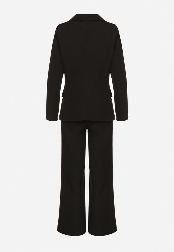 Born2be - Czarny Komplet Garniturowy Szerokie Spodnie i Marynarka Arkellia. Kolor: czarny