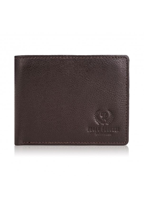 Portfel skórzany PAOLO PERUZZI T-76-BR brązowy. Kolor: brązowy. Materiał: skóra