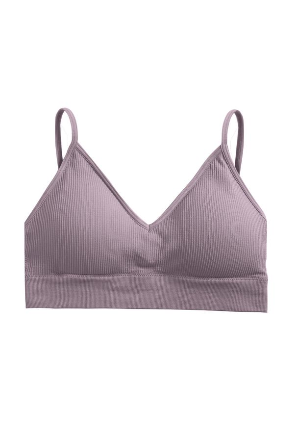 Intica - Braletka prążkowana elastyczna na co dzień Fatlinda. Kolor: brązowy. Materiał: prążkowany. Wzór: prążki