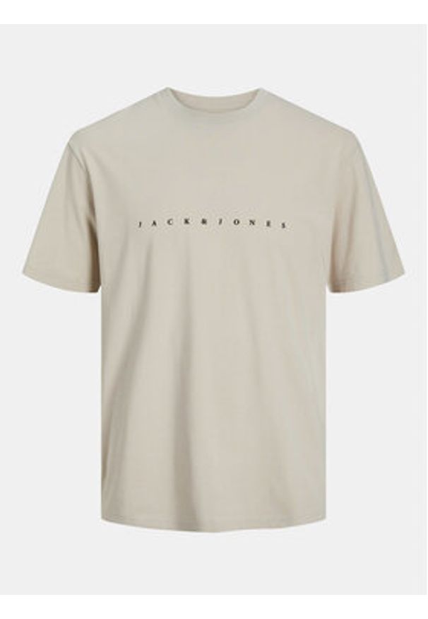 Jack & Jones T-Shirt Star 12234746 Beżowy Relaxed Fit. Kolor: beżowy. Materiał: bawełna