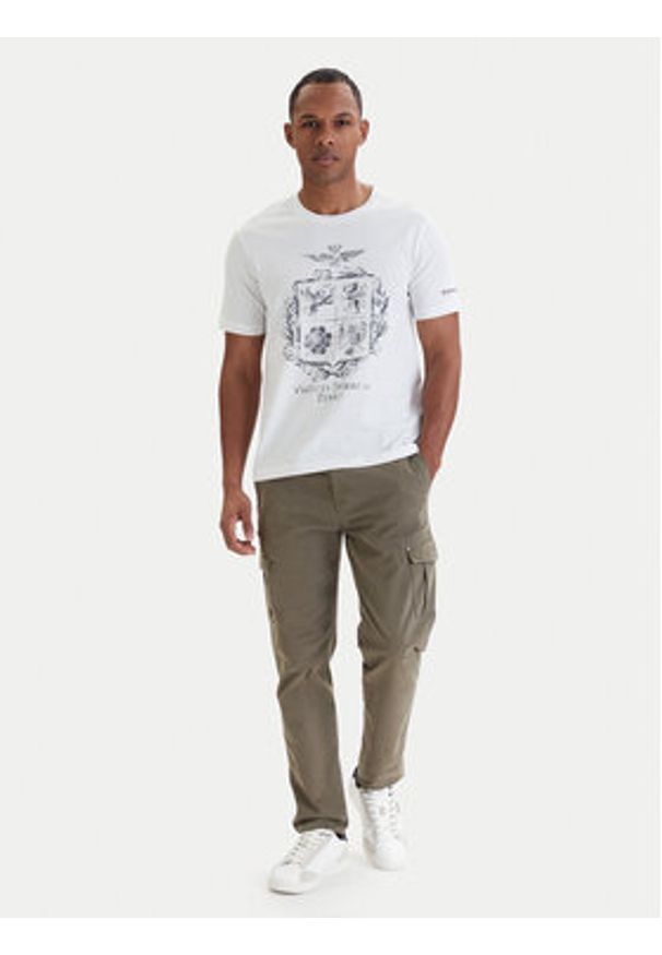 Aeronautica Militare T-Shirt 261TS2540UJ00727 Biały Regular Fit. Kolor: biały. Materiał: bawełna