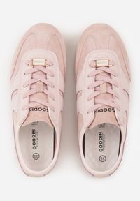 Renee - Różowe Sneakersy Klasyczne Tenisówki z Zamszu Naturalnego Talanashta. Okazja: na co dzień. Kolor: różowy. Materiał: zamsz #7