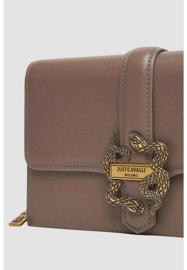 Just Cavalli - JUST CAVALLI Kopertówka w kolorze taupe Iconic Snakes - Style 13. Kolor: beżowy. Materiał: skórzane