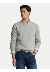 Polo Ralph Lauren Sweter 710810846004 Szary Regular Fit. Typ kołnierza: polo. Kolor: szary. Materiał: bawełna #1