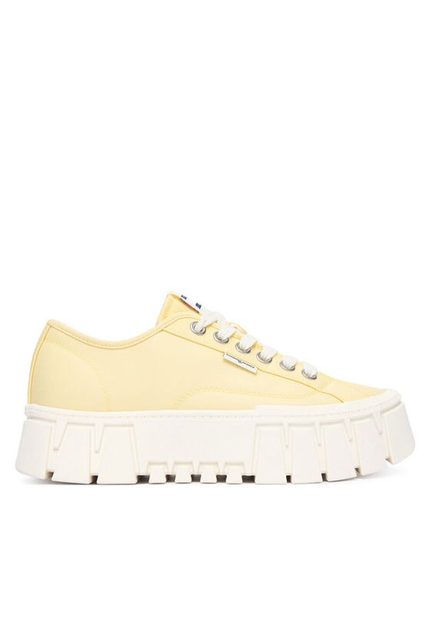 Tommy Jeans Sneakersy Tj Platform Sneaker EN0EN03098 Żółty jasny. Kolor: żółty. Materiał: materiał. Obcas: na platformie