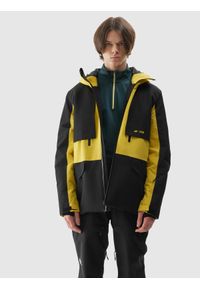 4f - 4F Kurtka snowboardowa membrana 10000 męska - żółta XXL. Kolor: żółty. Materiał: poliester, materiał. Sezon: zima. Sport: snowboard