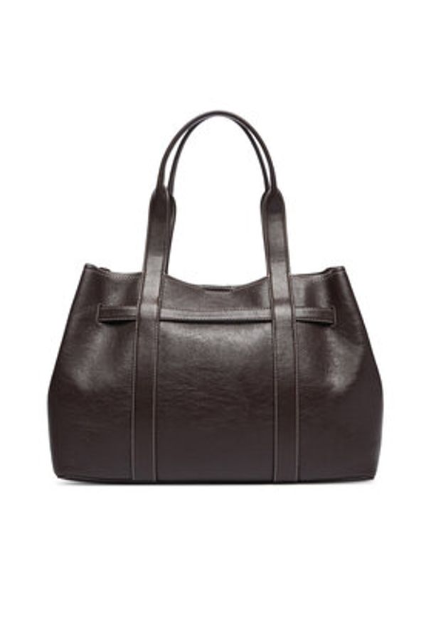 Calvin Klein Torebka Buckle Medium Work Tote LV04F3549G Brązowy. Kolor: brązowy. Materiał: skórzane
