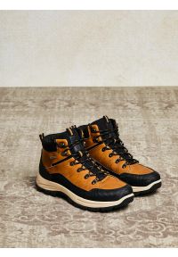 Big-Star - Buty męskie trekkingowe brązowe SS174047 802. Okazja: na co dzień. Nosek buta: okrągły. Kolor: brązowy. Materiał: syntetyk, skóra. Sezon: zima, jesień. Sport: turystyka piesza #3
