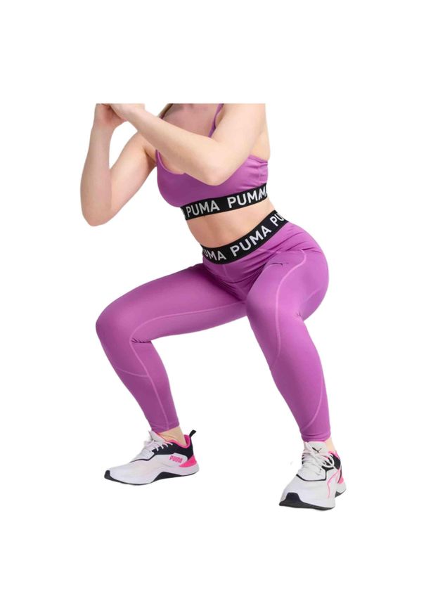 Legginsy damskie Puma Strong Tight. Stan: podwyższony. Kolor: różowy. Sport: bieganie, fitness