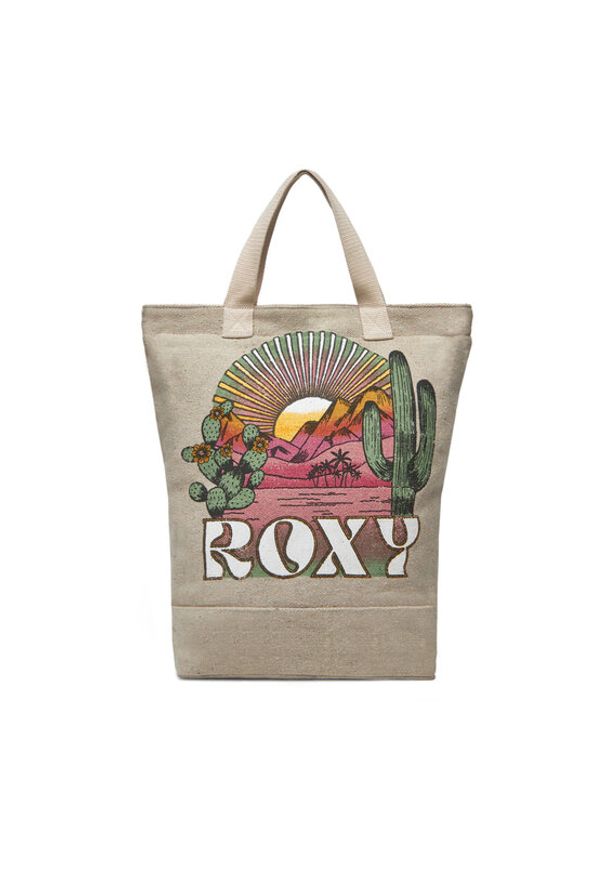 Roxy Plecak Drink The Wave ERJBP04876 Beżowy. Kolor: beżowy. Materiał: bawełna, materiał