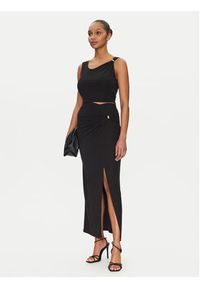 Guess Spódnica midi W5GD0E KAQL2 Czarny Regular Fit. Kolor: czarny