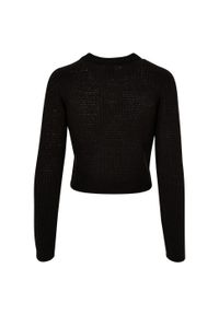 Urban Classics - Sweter Damski Gofrowany Krótki. Kolor: czarny. Długość: krótkie