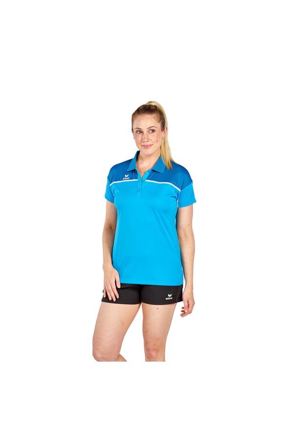 ERIMA - Damska koszulka polo Erima Change. Typ kołnierza: polo. Kolor: niebieski, wielokolorowy, zielony. Sport: piłka nożna