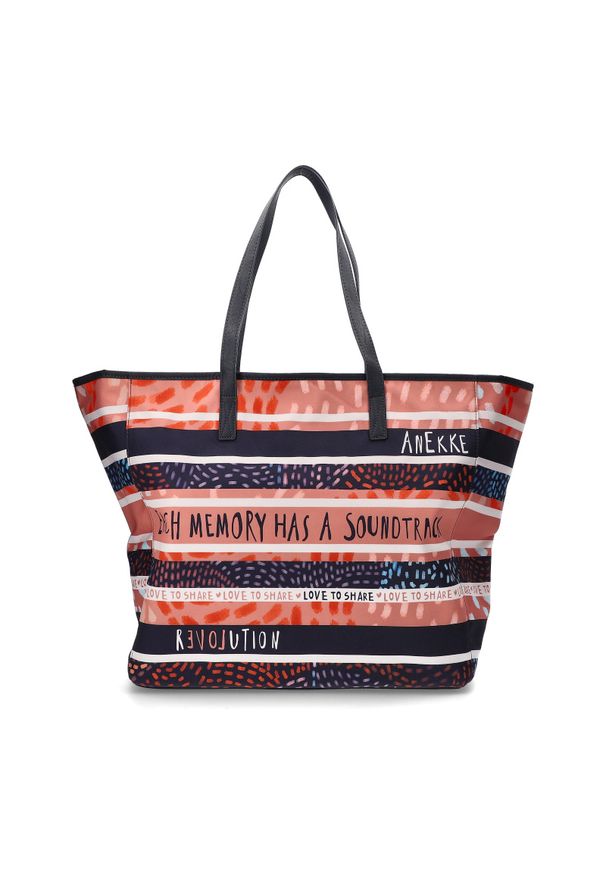 Pomarańczowa Duża Torba Plażowa Damska Anekke. Kolor: niebieski. Styl: casual