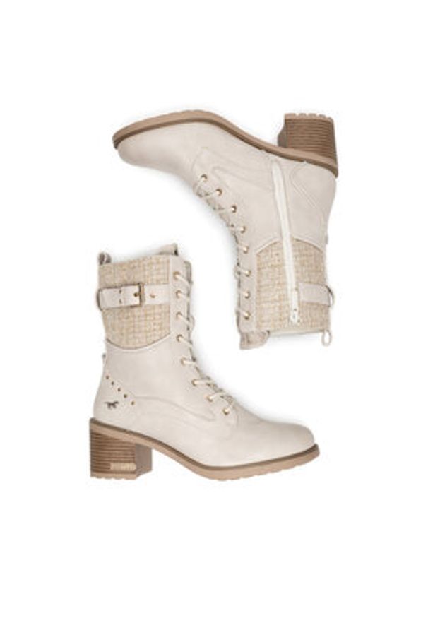 Mustang Trzewiki 1441-507-243 Biały. Kolor: biały. Materiał: materiał