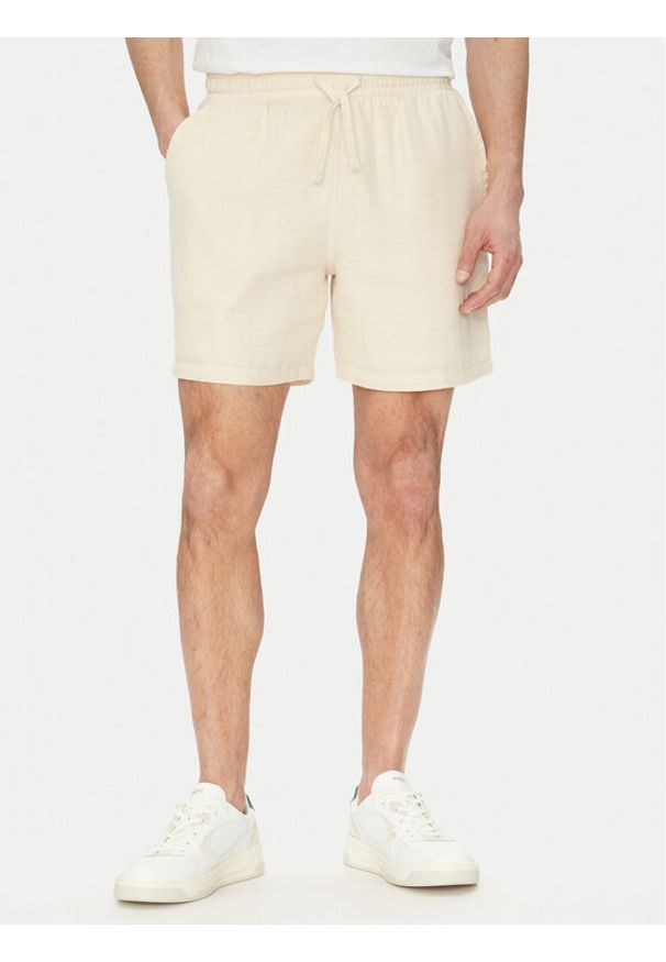 BOSS Szorty materiałowe 50540134 Écru Regular Fit. Materiał: bawełna