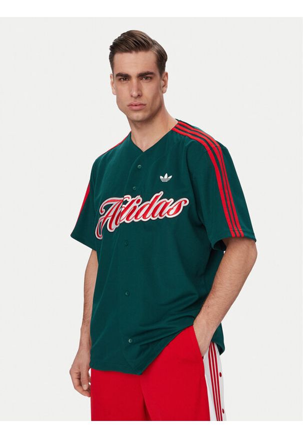 Adidas - adidas T-Shirt Summer League Varsity Baseball KE2245 Zielony Oversize. Kolor: zielony. Materiał: syntetyk