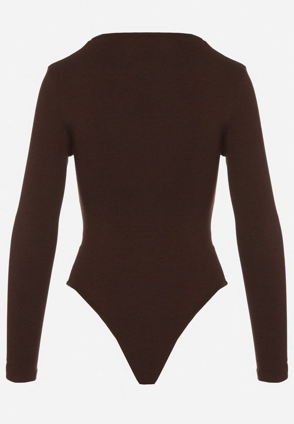 Born2be - Brązowe Body z Bawełną Wiskozą i Kwadratowym Dekoltem Merrise. Okazja: na co dzień. Typ kołnierza: dekolt kwadratowy. Kolor: brązowy. Materiał: bawełna, wiskoza. Styl: klasyczny, casual, elegancki
