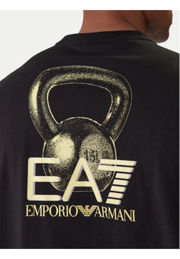 EA7 Emporio Armani T-Shirt 7M001402 AF22264 UC001 Czarny Regular Fit. Kolor: czarny. Materiał: bawełna