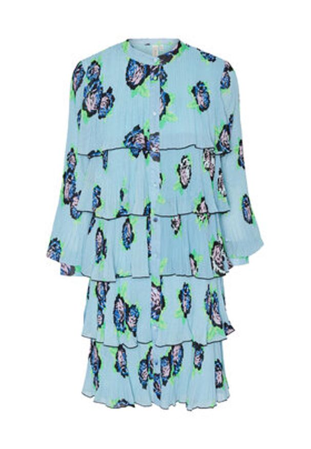 YAS Sukienka codzienna 26029332 Niebieski Regular Fit. Okazja: na co dzień. Kolor: niebieski. Materiał: syntetyk. Typ sukienki: proste. Styl: casual