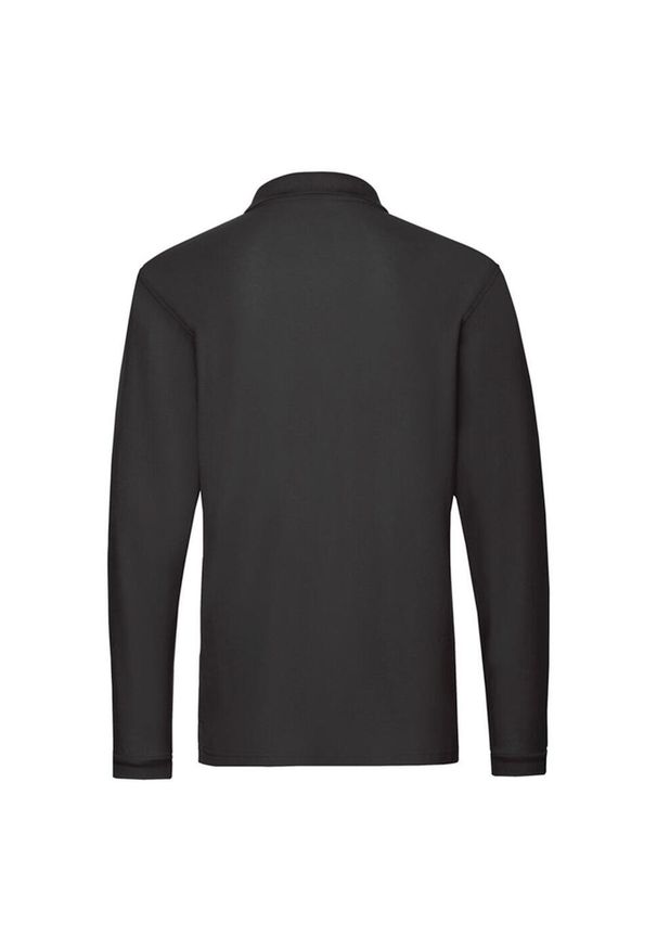 FRUIT OF THE LOOM - Męska Koszulka Polo Premium Z Długim Rękawem. Typ kołnierza: polo. Kolor: czarny. Długość rękawa: długi rękaw. Długość: długie