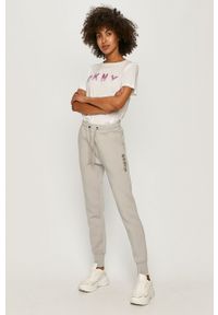 DKNY - Dkny - T-shirt. Okazja: na co dzień. Kolor: biały. Materiał: bawełna, materiał, dzianina. Wzór: nadruk. Styl: casual #2