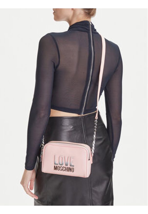 Love Moschino - LOVE MOSCHINO Torebka JC4255PP0MKD0601 Różowy. Kolor: różowy. Materiał: skórzane