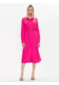 only - ONLY Sukienka koszulowa 15278720 Różowy Relaxed Fit. Kolor: różowy. Materiał: len, wiskoza. Typ sukienki: koszulowe #1