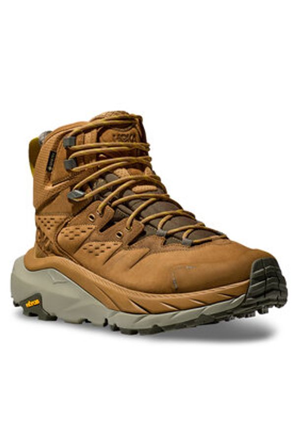 HOKA - Hoka Trekkingi Kaha 2 GTX GORE-TEX 1123155 Brązowy. Kolor: brązowy. Materiał: skóra, nubuk. Technologia: Gore-Tex. Sport: turystyka piesza