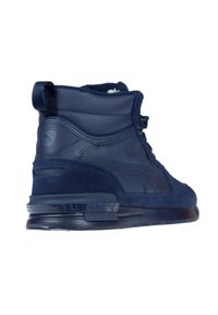 Puma - Męskie Skórzane Buty Turystyczne Gravition. Kolor: niebieski. Materiał: skóra. Sport: turystyka piesza