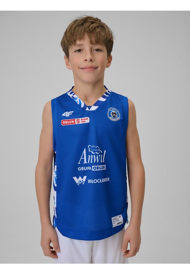 4f - 4F Koszulka meczowa replika wyjazdowa z sezonu 2025/26 dziecięca 4F x Anwil Włocławek - niebieska 134/140 (8-10 lat). Kolor: niebieski. Materiał: materiał. Wzór: nadruk. Sezon: lato