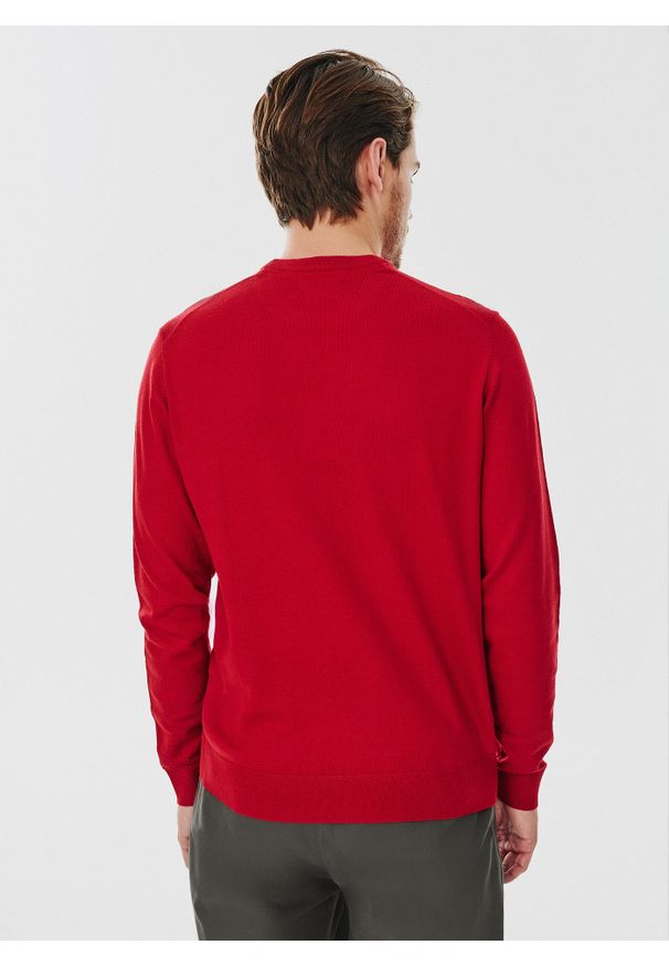 Pako Lorente - PAKO LORENTE – Czerwony męski sweter. Kolor: czerwony. Materiał: akryl, wełna, poliamid. Wzór: gładki. Sezon: jesień