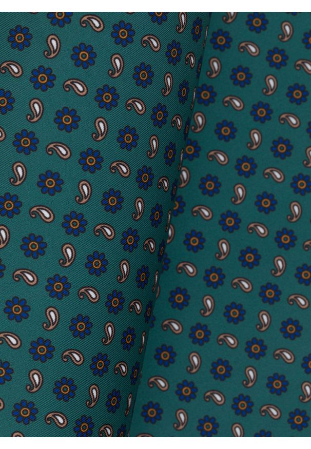 Pako Lorente - PAKO LORENTE – Zielona poszetka w paisley. Kolor: zielony. Materiał: poliester. Wzór: paisley