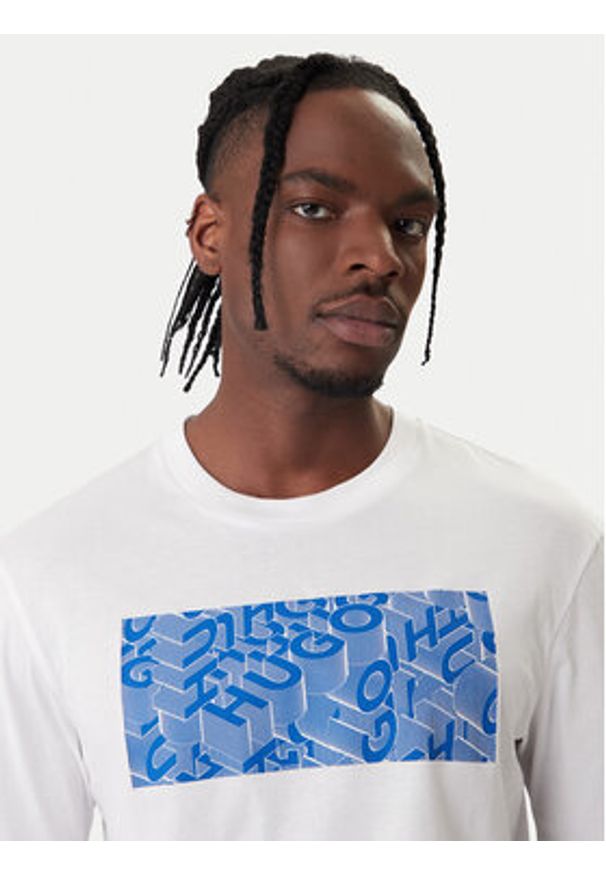 Hugo - HUGO T-Shirt Nierofix 50554369 Biały Regular Fit. Kolor: biały. Materiał: bawełna