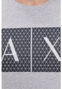 Armani Exchange T-shirt bawełniany 8NZTCK.Z8H4Z.NOS kolor szary z nadrukiem. Kolor: szary. Materiał: bawełna. Wzór: nadruk #3