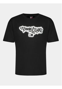 Tommy Jeans T-Shirt Spray DM0DM18272 Czarny Regular Fit. Kolor: czarny. Materiał: bawełna