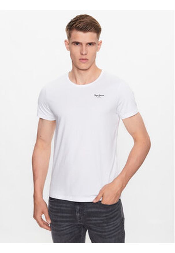 Pepe Jeans Komplet t-shirtów Pepe Tshirt 2P PMU10976 Biały Regular Fit. Kolor: biały. Materiał: bawełna