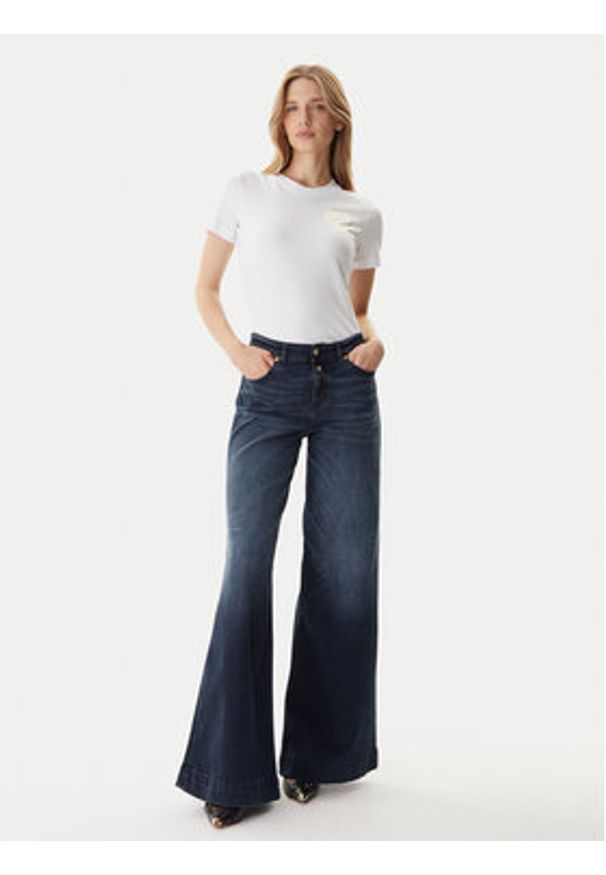 Versace Jeans Couture Jeansy 79HAB561 CDWAB Granatowy Wide Leg. Kolor: niebieski