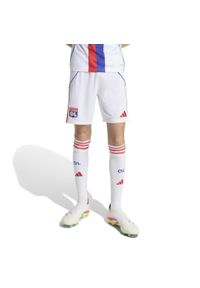 Adidas - Krótki dres dziecięcy OL 2025/26. Kolor: biały. Materiał: dresówka. Długość: krótkie. Styl: sportowy, młodzieżowy
