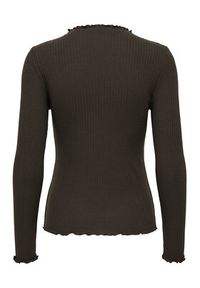 only - ONLY Bluzka Emma 15180040 Brązowy Slim Fit. Kolor: brązowy. Materiał: syntetyk #3