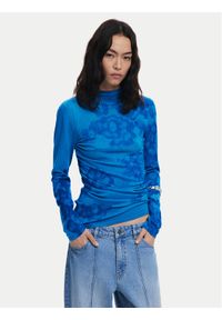 Desigual Golf Ottawa 25WWJF38 Niebieski Regular Fit. Typ kołnierza: golf. Kolor: niebieski. Materiał: syntetyk #1