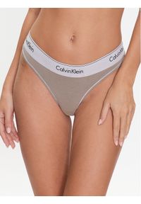 Calvin Klein Underwear Stringi 000QF7208E Beżowy. Kolor: beżowy. Materiał: bawełna